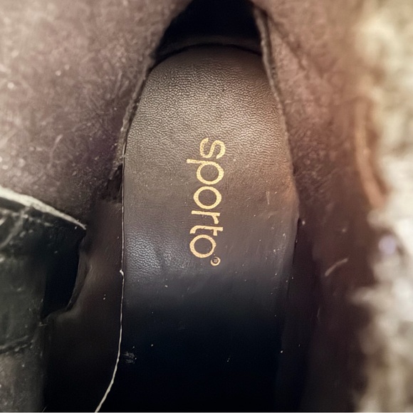Sporto Katie chunky lug sole suede & faux shearling black ankle boots-
Size 9.5W - Picture 9 of 9